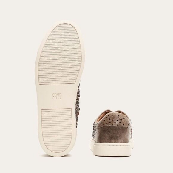 🤎FRYE🤎 ivy deco stud low Deborah sneaker new with box size 9,5 rivets - Picture 4 of 16